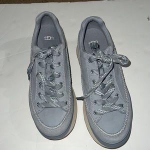 UGG Women's Blue Marin Lace Platform Leather Sneakers